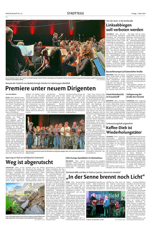 „In der Senne brennt noch Licht“ (Westfalen-Blatt 01.03.2024)