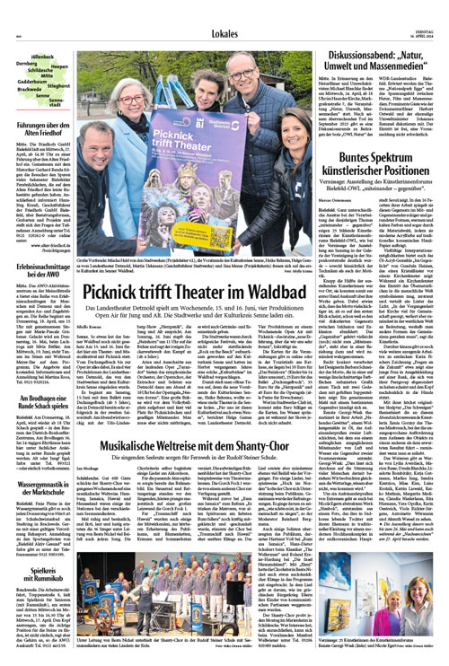 Picknick trifft Theater im Waldbad (Neue Westfälische 16.04.2024)