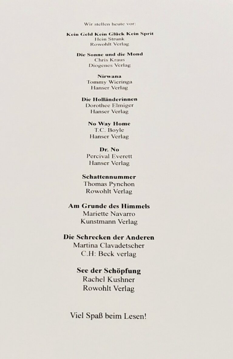 Diese Bücher wurden ausführlich vorgestellt (26.11.2025)